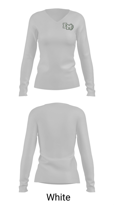 East Mills Junior High School Basketball 95253218 Women's Long Sleeve V-neck Shirt - 16