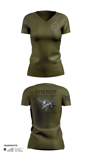 Womens Short Sleeve Vneck Shirt, Guadalupe County SWAT, Police, Teamtime, Team time, sublimation, custom sports apparel, team uniforms, spirit wear, spiritwear, sports uniforms, custom shirts, team store, custom team store, fundraiser sports, apparel fundraiser