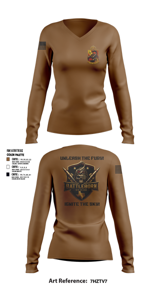 Womens Long Sleeve Vneck Shirt, Battleborn, Army, Teamtime, Team time, sublimation, custom sports apparel, team uniforms, spirit wear, spiritwear, sports uniforms, custom shirts, team store, custom team store, fundraiser sports, apparel fundraiser
