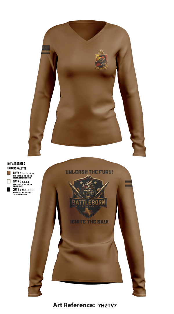 Womens Long Sleeve Vneck Shirt, Battleborn, Army, Teamtime, Team time, sublimation, custom sports apparel, team uniforms, spirit wear, spiritwear, sports uniforms, custom shirts, team store, custom team store, fundraiser sports, apparel fundraiser