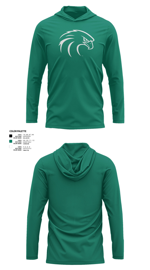 Long Sleeve Hooded Sun Shirt, NSU Riverhawks Football, , Teamtime, Team time, sublimation, custom sports apparel, team uniforms, spirit wear, spiritwear, sports uniforms, custom shirts, team store, custom team store, fundraiser sports, apparel fundraiser