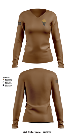 Womens Long Sleeve Vneck Shirt, MFRC Scouts, Army, Teamtime, Team time, sublimation, custom sports apparel, team uniforms, spirit wear, spiritwear, sports uniforms, custom shirts, team store, custom team store, fundraiser sports, apparel fundraiser