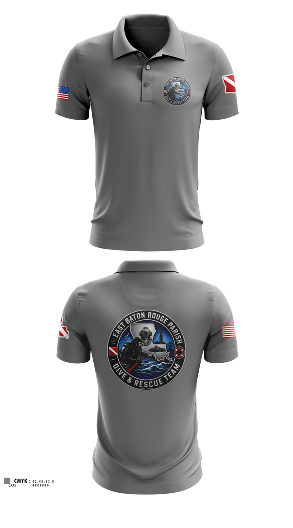 Short Sleeve Performance Polo, East Baton Rouge Parish Dive & Rescue Team, Fire Department, Teamtime, Team time, sublimation, custom sports apparel, team uniforms, spirit wear, spiritwear, sports uniforms, custom shirts, team store, custom team store, fundraiser sports, apparel fundraiser