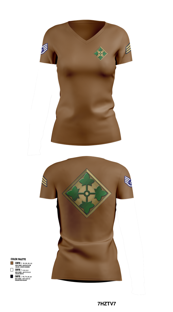 Womens Short Sleeve Vneck Shirt, 4th infantry division, Army, Teamtime, Team time, sublimation, custom sports apparel, team uniforms, spirit wear, spiritwear, sports uniforms, custom shirts, team store, custom team store, fundraiser sports, apparel fundraiser
