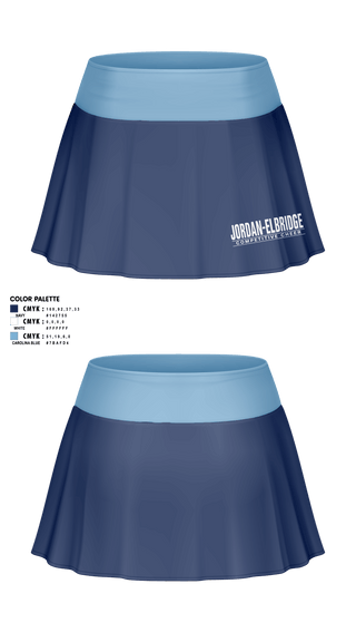 Skort, Jordan-Elbridge varsity, Cheer, Teamtime, Team time, sublimation, custom sports apparel, team uniforms, spirit wear, spiritwear, sports uniforms, custom shirts, team store, custom team store, fundraiser sports, apparel fundraiser