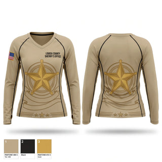 Womens Long Sleeve Vneck Shirt, Louisa County Sheriff's Office, Police, Teamtime, Team time, sublimation, custom sports apparel, team uniforms, spirit wear, spiritwear, sports uniforms, custom shirts, team store, custom team store, fundraiser sports, apparel fundraiser
