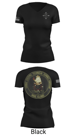 Womens Short Sleeve Vneck Shirt, Combat Systems Technical Schools Command, Navy, Teamtime, Team time, sublimation, custom sports apparel, team uniforms, spirit wear, spiritwear, sports uniforms, custom shirts, team store, custom team store, fundraiser sports, apparel fundraiser