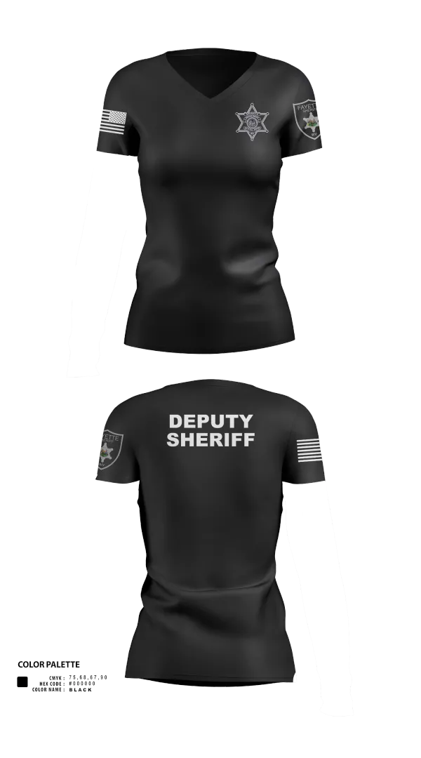 Womens Short Sleeve Vneck Shirt, Fayette County Sheriff WV, Police, Teamtime, Team time, sublimation, custom sports apparel, team uniforms, spirit wear, spiritwear, sports uniforms, custom shirts, team store, custom team store, fundraiser sports, apparel fundraiser