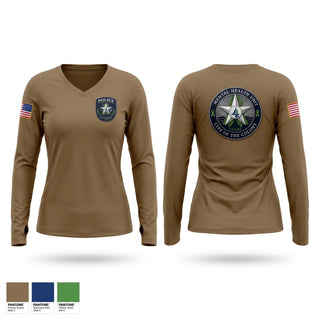 Womens Long Sleeve Vneck Shirt, The Colony Police Mental Health Unit, Police, Teamtime, Team time, sublimation, custom sports apparel, team uniforms, spirit wear, spiritwear, sports uniforms, custom shirts, team store, custom team store, fundraiser sports, apparel fundraiser