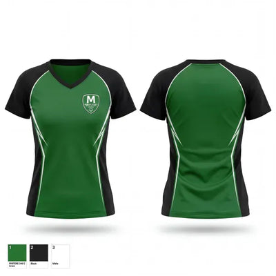 Morgan County Mustang 74922466 Women's Short Sleeve V-neck Shirt - 1