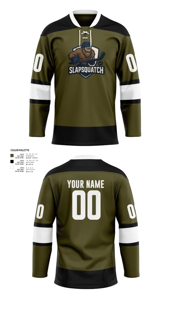 Hockey Jersey, Slapsquatch, Ice Hockey, Teamtime, Team time, sublimation, custom sports apparel, team uniforms, spirit wear, spiritwear, sports uniforms, custom shirts, team store, custom team store, fundraiser sports, apparel fundraiser