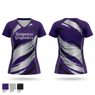 Womens Short Sleeve Vneck Shirt, Dungeness Greywolves, Baseball, Teamtime, Team time, sublimation, custom sports apparel, team uniforms, spirit wear, spiritwear, sports uniforms, custom shirts, team store, custom team store, fundraiser sports, apparel fundraiser