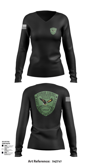 Womens Long Sleeve Vneck Shirt, Etowah County JSOG, , Teamtime, Team time, sublimation, custom sports apparel, team uniforms, spirit wear, spiritwear, sports uniforms, custom shirts, team store, custom team store, fundraiser sports, apparel fundraiser