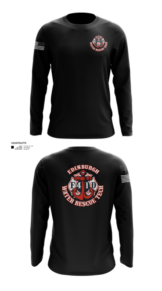 Long Sleeve Performance Shirt, Edinburgh Water Rescue, Fire Department, Teamtime, Team time, sublimation, custom sports apparel, team uniforms, spirit wear, spiritwear, sports uniforms, custom shirts, team store, custom team store, fundraiser sports, apparel fundraiser