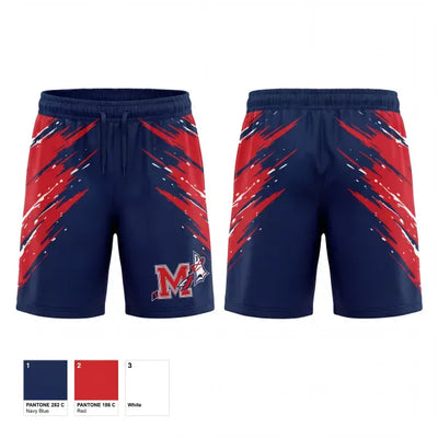 Manalapan Braves 9U Blue 20207398 Athletic Shorts With Pockets - 1