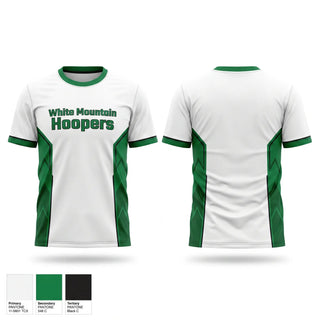 Soft Poly Tee Cotton Like Feel, White Mountain Hoopers, Men's Basketball, Teamtime, Team time, sublimation, custom sports apparel, team uniforms, spirit wear, spiritwear, sports uniforms, custom shirts, team store, custom team store, fundraiser sports, apparel fundraiser