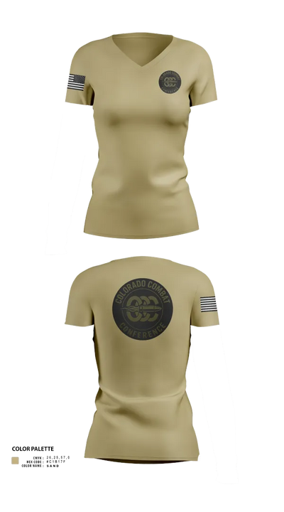 Colorado Combat Conference 90728248 Women's Short Sleeve V-neck Shirt - 23