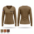 USS Bainbridge Weapons Department Women's Long Sleeve V-neck Shirt - 1