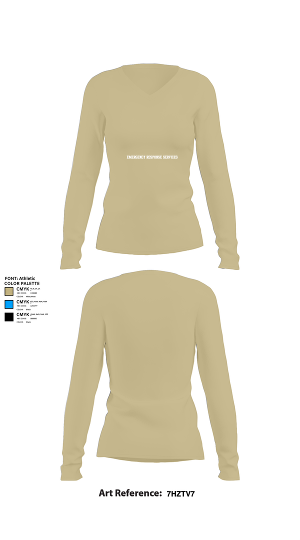 Womens Long Sleeve Vneck Shirt, Emergency Response Services, , Teamtime, Team time, sublimation, custom sports apparel, team uniforms, spirit wear, spiritwear, sports uniforms, custom shirts, team store, custom team store, fundraiser sports, apparel fundraiser