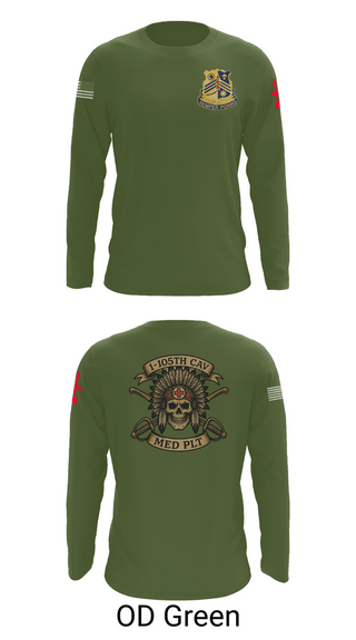 Long Sleeve Performance Shirt, 1-105th cavalry, Army, Teamtime, Team time, sublimation, custom sports apparel, team uniforms, spirit wear, spiritwear, sports uniforms, custom shirts, team store, custom team store, fundraiser sports, apparel fundraiser