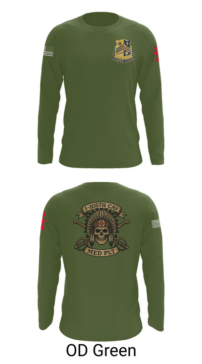 1-105th cavalry 36351622 Long Sleeve Performance Shirt 46