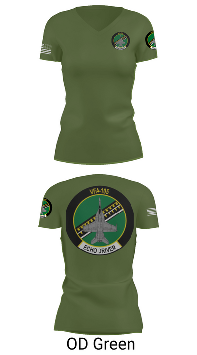VFA-105 2831064 Women's Short Sleeve V-neck Shirt - 46