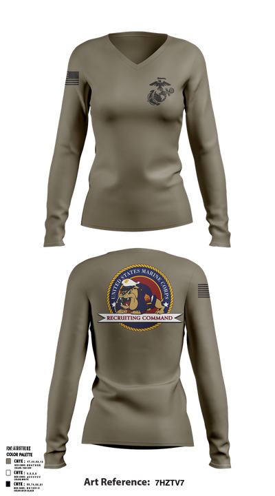 RSS Brocckton 43952195 Women's Long Sleeve V-neck Shirt - 1