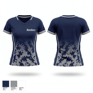 Womens Short Sleeve Vneck Shirt, Bombers, Baseball, Teamtime, Team time, sublimation, custom sports apparel, team uniforms, spirit wear, spiritwear, sports uniforms, custom shirts, team store, custom team store, fundraiser sports, apparel fundraiser