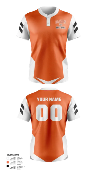 Two Button Softball Jersey, DeKalb Barbs, Softball, Teamtime, Team time, sublimation, custom sports apparel, team uniforms, spirit wear, spiritwear, sports uniforms, custom shirts, team store, custom team store, fundraiser sports, apparel fundraiser