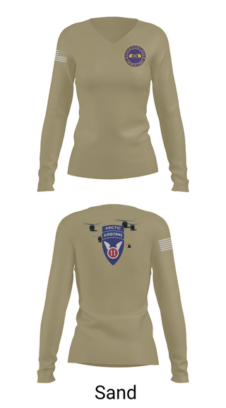 Womens Long Sleeve Vneck Shirt, 440th CBRN CO, , Teamtime, Team time, sublimation, custom sports apparel, team uniforms, spirit wear, spiritwear, sports uniforms, custom shirts, team store, custom team store, fundraiser sports, apparel fundraiser