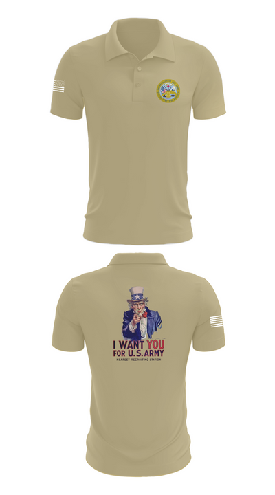 US Army I Want You 76454793 Short Sleeve Performance Polo - 87
