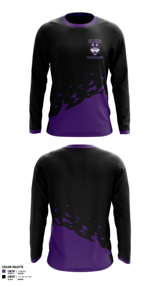 Long Sleeve Rash Guard Shirt, Elgin Huskies, Wrestling, Teamtime, Team time, sublimation, custom sports apparel, team uniforms, spirit wear, spiritwear, sports uniforms, custom shirts, team store, custom team store, fundraiser sports, apparel fundraiser