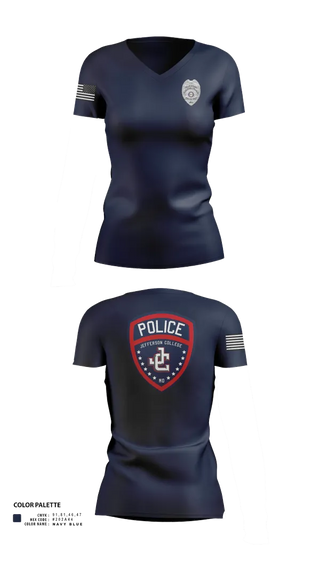 Womens Short Sleeve Vneck Shirt, Jefferson College Police Department, Police, Teamtime, Team time, sublimation, custom sports apparel, team uniforms, spirit wear, spiritwear, sports uniforms, custom shirts, team store, custom team store, fundraiser sports, apparel fundraiser