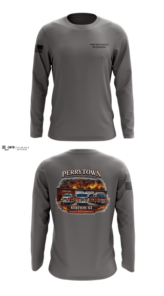 Long Sleeve Performance Shirt, Perrytown Volunteer Fire Department, Fire Department, Teamtime, Team time, sublimation, custom sports apparel, team uniforms, spirit wear, spiritwear, sports uniforms, custom shirts, team store, custom team store, fundraiser sports, apparel fundraiser