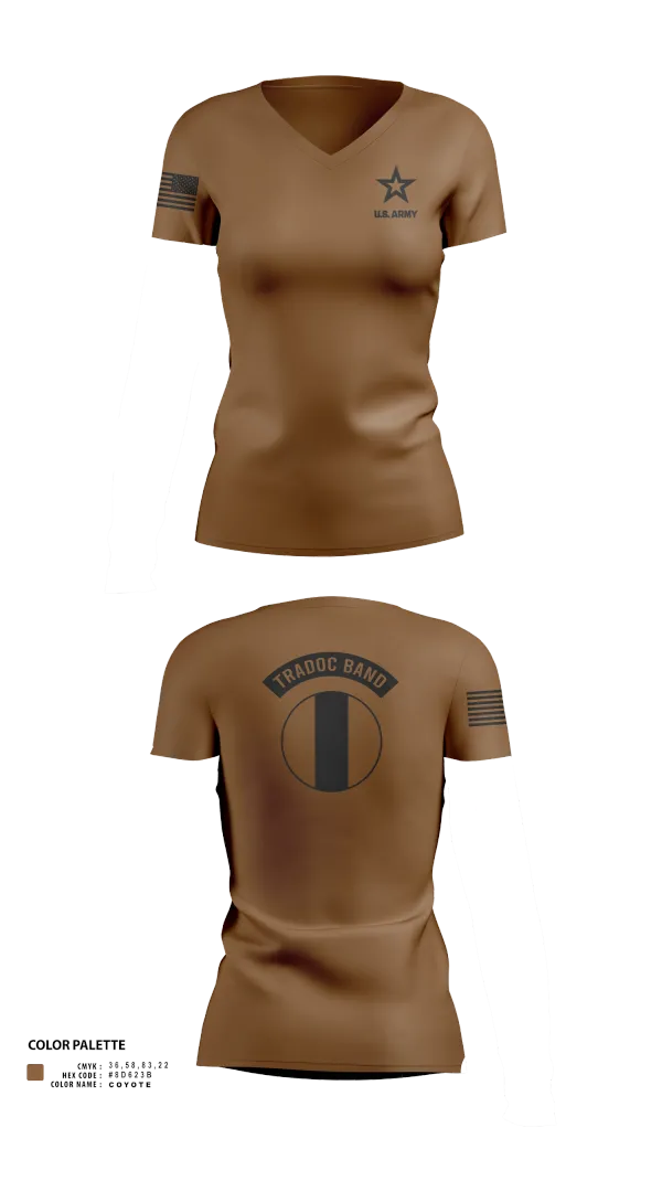 Womens Short Sleeve Vneck Shirt, TRADOC Band, , Teamtime, Team time, sublimation, custom sports apparel, team uniforms, spirit wear, spiritwear, sports uniforms, custom shirts, team store, custom team store, fundraiser sports, apparel fundraiser