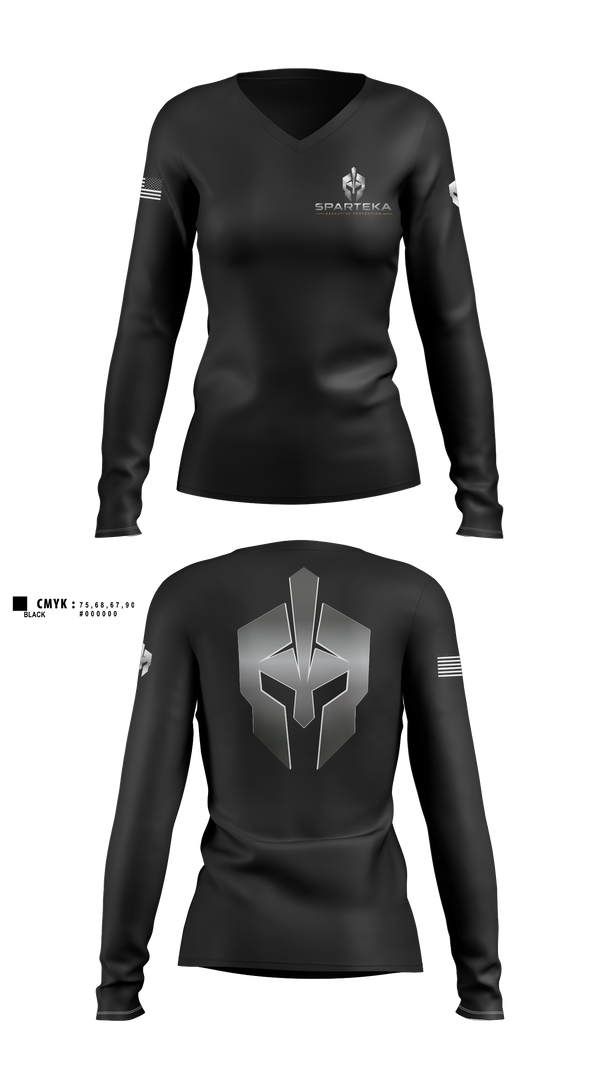 Womens Long Sleeve Vneck Shirt, Sparteka EP, , Teamtime, Team time, sublimation, custom sports apparel, team uniforms, spirit wear, spiritwear, sports uniforms, custom shirts, team store, custom team store, fundraiser sports, apparel fundraiser