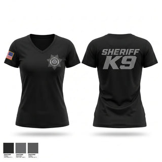 Womens Short Sleeve Vneck Shirt, Sheriff K9, Police, Teamtime, Team time, sublimation, custom sports apparel, team uniforms, spirit wear, spiritwear, sports uniforms, custom shirts, team store, custom team store, fundraiser sports, apparel fundraiser