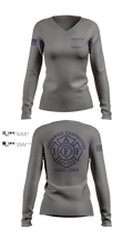 Greenwich Fire Local 1042 Women's Long Sleeve V-neck Shirt - 5