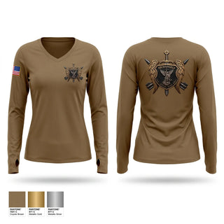 Womens Long Sleeve Vneck Shirt, Archangels, Army, Teamtime, Team time, sublimation, custom sports apparel, team uniforms, spirit wear, spiritwear, sports uniforms, custom shirts, team store, custom team store, fundraiser sports, apparel fundraiser