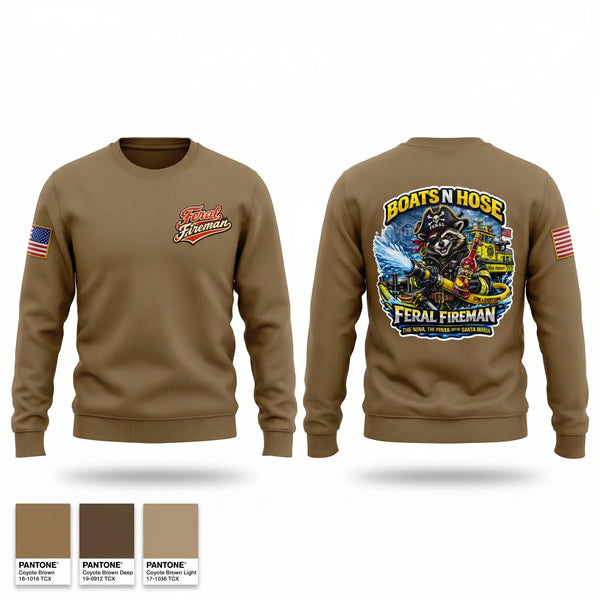 Crew Neck Sweatshirt, Feral Fireman, Fire Department, Teamtime, Team time, sublimation, custom sports apparel, team uniforms, spirit wear, spiritwear, sports uniforms, custom shirts, team store, custom team store, fundraiser sports, apparel fundraiser