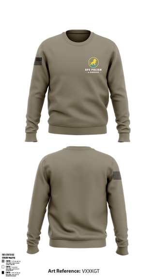 Crew Neck Sweatshirt, Ape Polish-Service, , Teamtime, Team time, sublimation, custom sports apparel, team uniforms, spirit wear, spiritwear, sports uniforms, custom shirts, team store, custom team store, fundraiser sports, apparel fundraiser