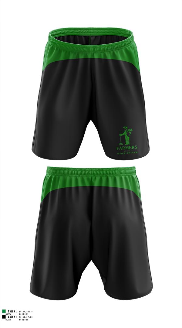 Mens Soccer Shorts, Farmers FC, Men's Soccer, Teamtime, Team time, sublimation, custom sports apparel, team uniforms, spirit wear, spiritwear, sports uniforms, custom shirts, team store, custom team store, fundraiser sports, apparel fundraiser