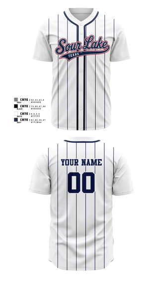 Sour Lake Police Department Full Button Baseball Jersey - 2
