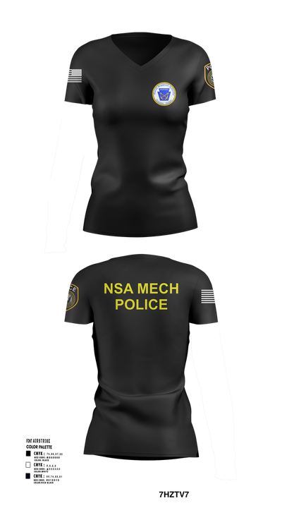 NSA Mechanicsburg 84971329 Women's Short Sleeve V-neck Shirt - 101
