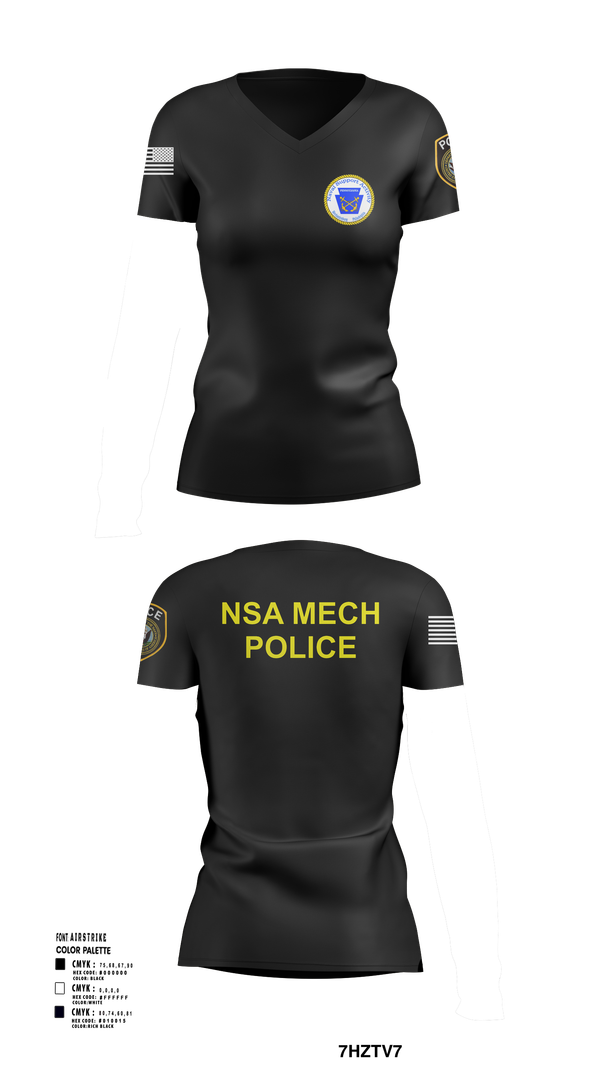 Womens Short Sleeve Vneck Shirt, NSA Mechanicsburg, , Teamtime, Team time, sublimation, custom sports apparel, team uniforms, spirit wear, spiritwear, sports uniforms, custom shirts, team store, custom team store, fundraiser sports, apparel fundraiser