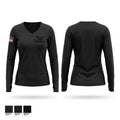 Whitney Police Department Women's Long Sleeve V-neck Shirt - 1