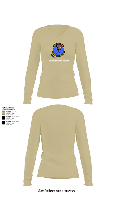 103d SECURITY FORCES SQUADRON 19845829 Women's Long Sleeve V-neck Shirt - 82