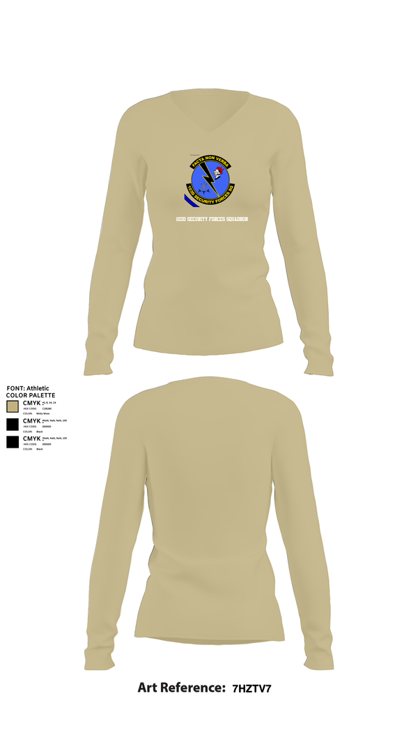 Womens Long Sleeve Vneck Shirt, 103d SECURITY FORCES SQUADRON, , Teamtime, Team time, sublimation, custom sports apparel, team uniforms, spirit wear, spiritwear, sports uniforms, custom shirts, team store, custom team store, fundraiser sports, apparel fundraiser