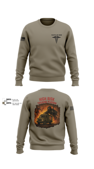 Crew Neck Sweatshirt, 194th AR BDE HRT Medics, Army, Teamtime, Team time, sublimation, custom sports apparel, team uniforms, spirit wear, spiritwear, sports uniforms, custom shirts, team store, custom team store, fundraiser sports, apparel fundraiser