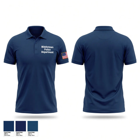 Short Sleeve Performance Polo, Middletown Police Department, Police, Teamtime, Team time, sublimation, custom sports apparel, team uniforms, spirit wear, spiritwear, sports uniforms, custom shirts, team store, custom team store, fundraiser sports, apparel fundraiser
